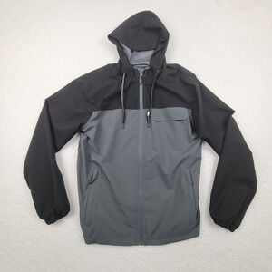 Iceburg Outerwear Full Zip Rain Jacket Solids Mens Small S Gray Black